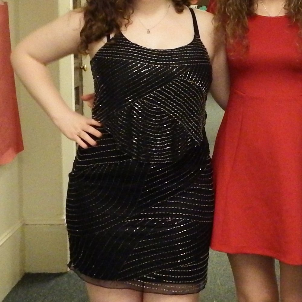 J Kara Beaded Black Dress - Picture 2 of 14